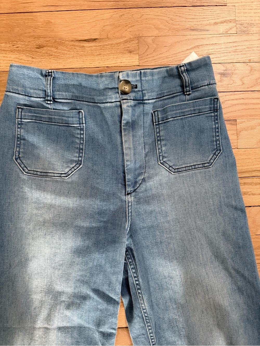 Popular Anthro Colette Crop High-Rise Wide-Leg Jeans, Sz 30 Light Blue by Maeve - Picture 3 of 7
